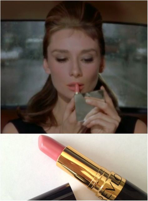 Audrey Hepburn Lipstick, Lipstick Quotes, Revlon Lipstick, Holly Golightly, Lipstick Pink, Cheap Beauty Products, Breakfast At Tiffany's, How To Apply Lipstick, Vintage Makeup