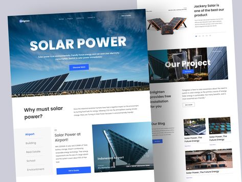 Solar Website, Solar Panels Design, Landing Ideas, Solar Power Energy, Future Energy, Ad Poster, Solar Companies, Solar Panels For Home, Design Career