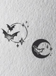 Celestial Tattoo Matching, Trio Halloween Tattoos, Cute Small Couple Tattoos Simple, Polar Opposite Sister Tattoos, Small Cute Tattoo Designs, Spooky Little Tattoos, Spooky Cute Tattoo Ideas, Matching Moon Tattoos Couple, Cute And Spooky Tattoos