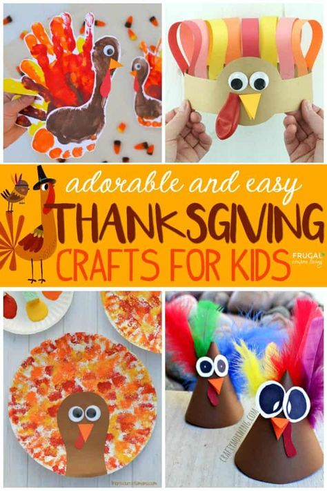 Easy Thanksgiving Crafts for Kids | Preschool Fall Crafts including pilgrims, turkeys, leaves, harvest vegetables and more. #FrugalCouponLiving #thanksgiving #craftsforkids #thanksgivingcrafts #turkeycrafts #pilgrimcrafts #easycraftsforkids #easycraftideas #thanksgivingcraftsforkids #craftsforkids #craftsforkidseasy Easy Thanksgiving Crafts For Kids, Pilgrim Crafts, Diy Thanksgiving Crafts, Thanksgiving Activities Preschool, Thanksgiving Crafts For Toddlers, Fall Crafts For Toddlers, Fun Thanksgiving Crafts, Crafts Thanksgiving, Thanksgiving Crafts Preschool