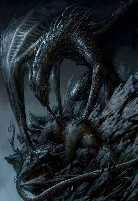 Horror Dragons, Vampire Monster Art, Feral Vampire, Dragon Vampire, Shadow Monsters, Vampire Dragon, Undead Dragon, Speculative Zoology, Dragon Types