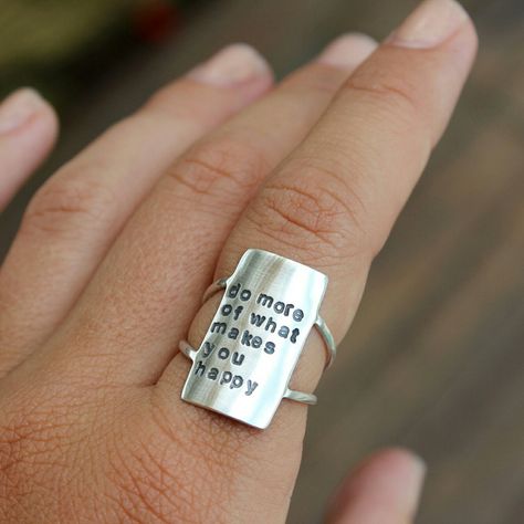 Adventure Jewelry, Hand Stamped Ring, Coordinates Bracelet, Stamped Ring, The Ring Face, Metal Stamped Jewelry, Maple Grove, Candy Necklaces, Soldering Jewelry