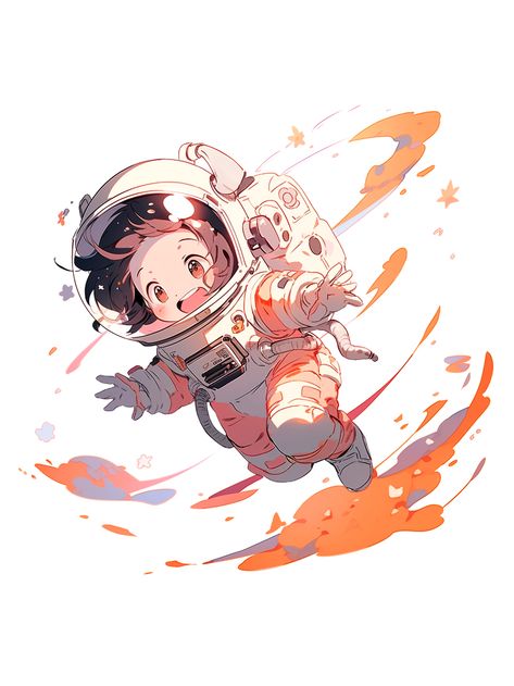 Astronaut Character Design, Anime Astronaut, Astronaut Character, Astronaut Illustration, Flying In The Sky, Boy Frame, Cute Astronaut, Space Fantasy, Chara Design