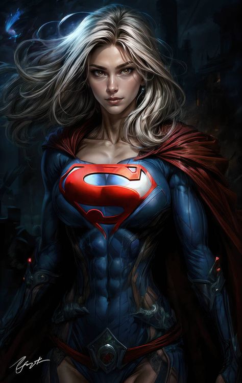 Radiant Supergirl: Beacon of Hope by Heath Jett, on ArtStation at https://www.artstation.com/artwork/qedY1a Supergirl Artwork, Red And Blue Suit, Superman And Superwoman, Supergirl Art, Stanley Artgerm, Dc Women, Laser Vision, Supergirl Superman, Supergirl Cosplay