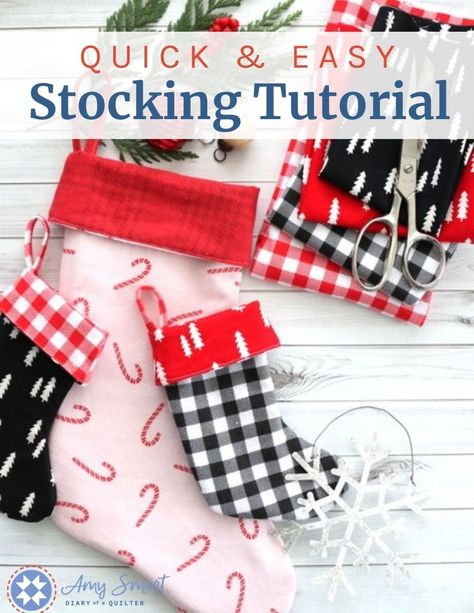 Top US sewing blogger, Diary of a Quilter, features an Easy DIY Christmas Stocking Pattern and Tutorial for a simple stocking. Click here! Old Quilt Christmas Stocking, Stocking Diy Pattern, How To Make A Stocking Diy Christmas, How To Make A Stocking, Small Christmas Stocking Pattern Free, How To Sew A Christmas Stocking, Stocking Sewing Pattern Free, Stocking Pattern Free Templates, Diy Stockings Christmas