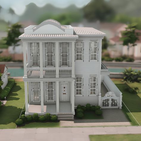 Bucktown Home | Patreon Sims 4 New Orleans House, Parisian House Exterior, New Orleans House Plans, Outside Stairs Design, Sims 4 Townhouse, Houses Layout, Parisian House, San Myshuno, Modern House Floor Plans