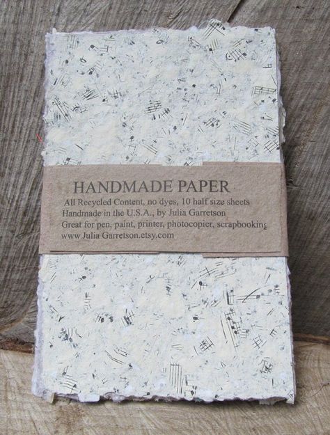 Upcycled Handmade Paper from Recycled materials. Eco- Friendly, Mixed Textures, 8 1/2 x 5.5 inches-R Computer Paper, Junk Mail, Road Map, Decorative Paper, Book Binding, Brown Bags, How To Make Paper, Sheet Of Paper, Flower Petals