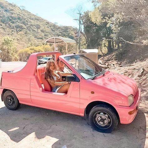 Daihatsu Mira convertible Daihatsu Mira, Nissan Micra Convertible, Japanese Kei Car, Pink Vintage Convertible, Pink Convertible, East Asia, Electric Cars, Dream Life, Custom Cars