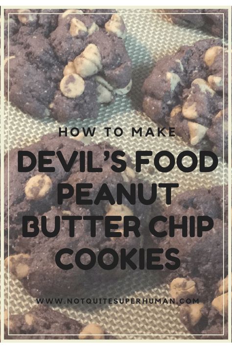 Devils Food Cake Mix, Peanut Butter Chip Cookies, Homestead Food, Devils Food Cake Mix Recipe, Devils Food Cake, Chewy Cookies, Cookie Cake Recipe, Cookie Snack, Chocolate And Peanut Butter