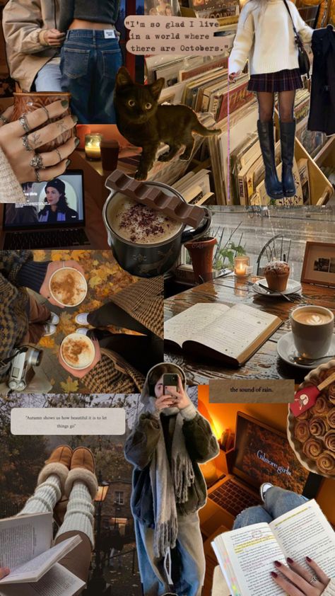 #autumnvibes #aesthetic #fall #autumn #cozy #herbst #halloween #autumnaesthetic #academia #coffee #pumpkins #rorygilmore #autumnquotes #collage Cozy Academia Aesthetic, Cozy Academia, Autumn Breeze, Fall Mood Board, Live Your Dream, Simple Iphone Wallpaper, Pumpkin Spice Season, Autumn Quotes, Aesthetic Fall