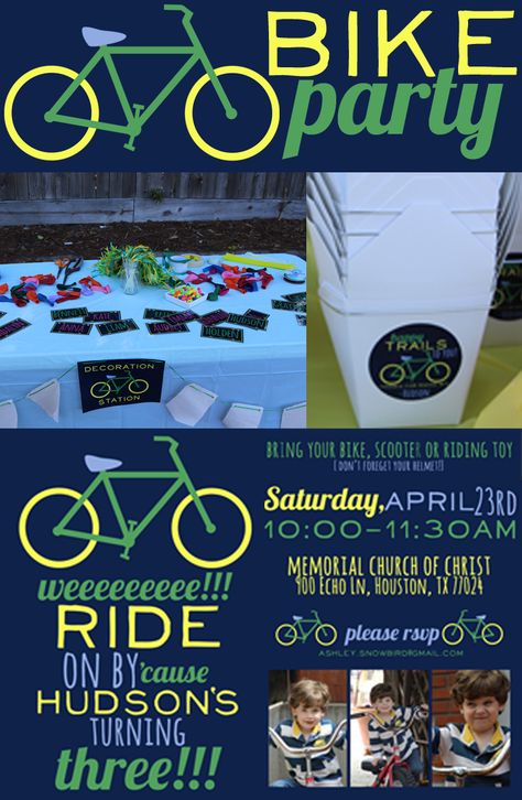 Bike Rodeo, Bicycle Party, Trail Mix Bar, Bike Party, Road Rally, Birthday Activities, Third Birthday, Ride On Toys, Trail Mix