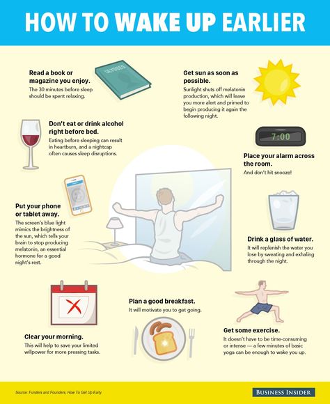 9 Easy Tips For Waking Up Earlier And More Refreshed  Read more: http://www.businessinsider.com/how-to-get-up-early-2015-1#ixzz3Om6x6mnC Wake Up Earlier, 5am Club, Wake Up Early, Early Reading, Fall Asleep Faster, Getting Up Early, How To Wake Up Early, Self Improvement Tips, Easy Workouts