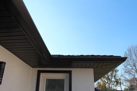 Soffits, Fascia, and Angle Face Gutters in Dark Bronze Aluminum. Long Beach - Contemporary - Exterior - Los Angeles - by A Plus Gutter Systems | Houzz Monument Roof, Los Angeles Landscape, Contemporary House Exterior, Contemporary Exterior, Traditional Exterior, Mountain Retreat, Trendy Home, Stone Design, Landscape Architect