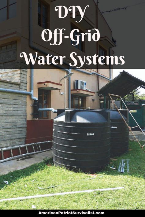 Want to be self-sufficient in your homestead? Then having an off-grid water system is your first step. Here are 3 DIY homestead water sources for you... (number 2 might surprise you!) Rain Water System For Home, Self Sustaining Water System, Off Grid Rain Water System, Diy Off Grid Bathroom, Off Grid Water System Diy, Off Grid Ideas, Off Grid Hot Water System, Off Grid Water System, Apocalypse Training