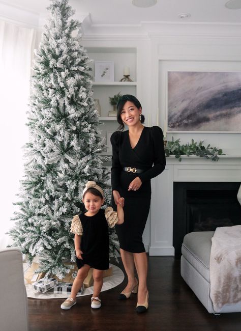 mom and daughter family holiday // elegant Christmas photo outfits Diy Alterations, Christmas Photos Outfits, Eve Fashion, Sweater Dress Petite, Chunky Knit Sweater Dress, Extra Petite, Card Inspo, Petite Sweaters, Holiday Photography