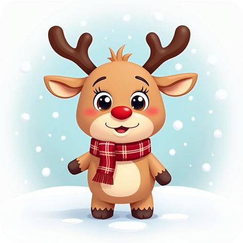 Cute Christmas Icon of Reindeer Reindeer Clipart, Santa Cartoon, Calendar January, Christmas Vector, Diy Bookmarks, Board Decoration, Christmas Icons, Angel Pictures, Red Nose