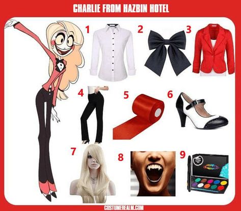 Charlie From Hazbin Hotel, Hazbin Hotel Cosplay, Fnaf Costume, Costume Guide, Fnaf Cosplay, Snk Cosplay, Hazbin Hotel Charlie, Character Inspired Outfits, Fandom Outfits