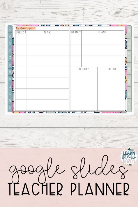 This floral digital teacher planner is created for use in Google Slides. It includes multiple templates to accommodate however you do your lesson plans. There are various weekly and daily planning templates, over 100 digital stickers & this teacher planner is also printable. Upon purchase, it will be added automatically added to your Google Drive for easy use! Teacher Weekly Planner Free Printable Lesson Plan Templates, Mom Planner Printables Free, Google Sheets Calendar, Teacher Planning Binder, Teaching Planner, Air Well, Teacher Planner Templates, Digital Lesson Plans, Google Sheets Templates