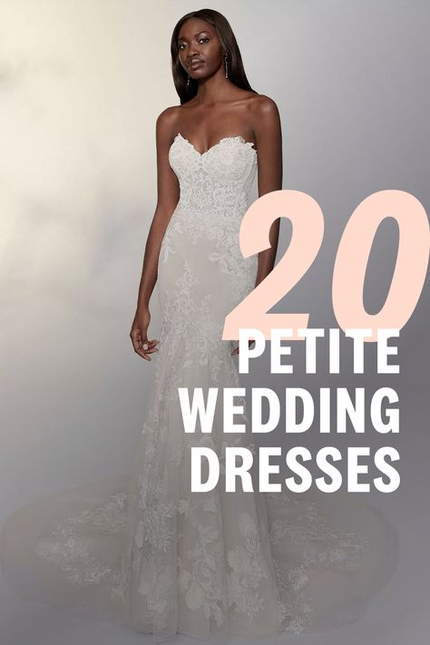 Petite wedding dresses V Neck Wedding Dress Petite, Best Wedding Dress For Petite Bride, Best Wedding Dresses For Hourglass Shape, Petite Wedding Dresses 2023, Wedding Dresses For Short Brides Petite Modern, Wedding Dresses For Small Bust Brides, Petite Ball Gown Wedding Dress, Wedding Dresses For Petite Pear Shape, Bridal Dress For Petite Women