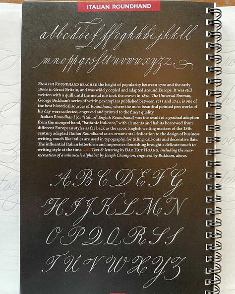 Hoang on Instagram: “I am honored to contribute a small page "Italian Roundhand" in the Speedball Textbook 25th Edition, to celebrate the 105th anniversary of…” Italian Roundhand, Speedball Textbook, Me Calligraphy, Penmanship Handwriting, Handwriting Typography, Roman Letters, Typography Lettering, Cursive Handwriting, Writing Project