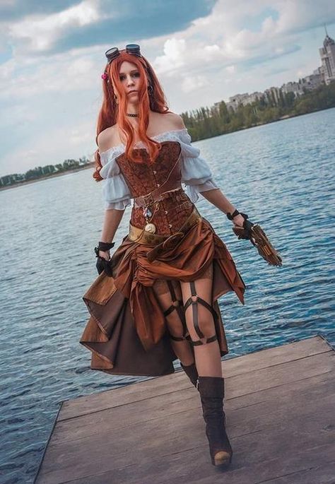 Steampunk Mode, Moda Steampunk, Ren Faire Outfits, Mode Steampunk, Steampunk Couture, Steampunk Pirate, Pirate Outfit, Fair Outfits, Steampunk Dress