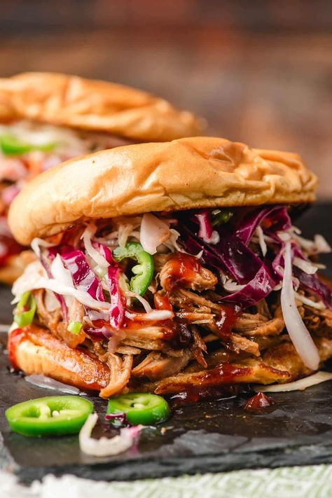 Slow Cooker Sweet and Spicy Pulled Pork Spicy Pulled Pork Crock Pot Recipes, Korean Pulled Pork Slow Cooker, Pulled Pork Tenderloin Slow Cooker, Pulled Pork Slow Cooker, Pulled Pork Tenderloin, Pull Pork, Bbq Pulled Pork Slow Cooker, Spicy Pulled Pork, Bbq Pulled Pork Recipe