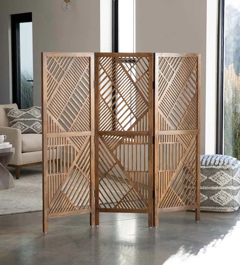 Drawing Room Partition Design, Drawing Room Partition, Partition Design Ideas, Wooden Panel Design, Folding Screen Room Divider, Painted Living Room Furniture, Wall Partition, Wooden Partitions, Wood Room Divider