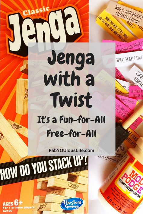 Jenga with a Twist Drunken Jenga, Jenga With A Twist, Diy Drinking Games, Adult Game Night Party, Jenga Drinking Game, Fun Icebreaker Games, Jenga Game, Jenga Blocks, Block Craft