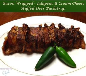 Bacon Wrapped Jalapeno & Cream Cheese Stuffed Deer Backstrap Deer Backstrap Recipes, Jalapeno Cream Cheese, Stuffed Deer, Backstrap Recipes, Venison Chili, Venison Backstrap, Deer Recipes, Bacon Wrapped Jalapenos, Zesty Italian Dressing