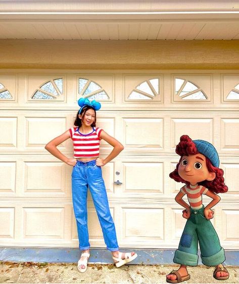 Danielle on Instagram: "“We underdogs have to look out for each other, right?” -Giulia swipe to see me staring back at the people staring at me taking my photos, and then swipe again to see my cat who looks like machiavelli (her cat) so i took a picture with her #disney #disneybound #giulia #luca #pixar #pixarluca #silenziobruno" Luca Disneybound, Giulia Luca, People Staring, Luca Pixar, Dream Style, My Photos, See Me, My Cat, Disney Magic