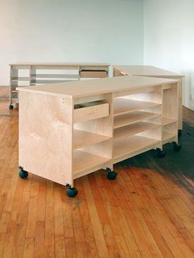 Three Rolling Art Studio Work Tables by Art Boards™. Art Studio Furniture, Art Studio Storage, Screen Printing Studio, Studio Storage, Design Studio Workspace, Art Studio Space, Art Supplies Storage, Art Studio Organization, Art Studio Room