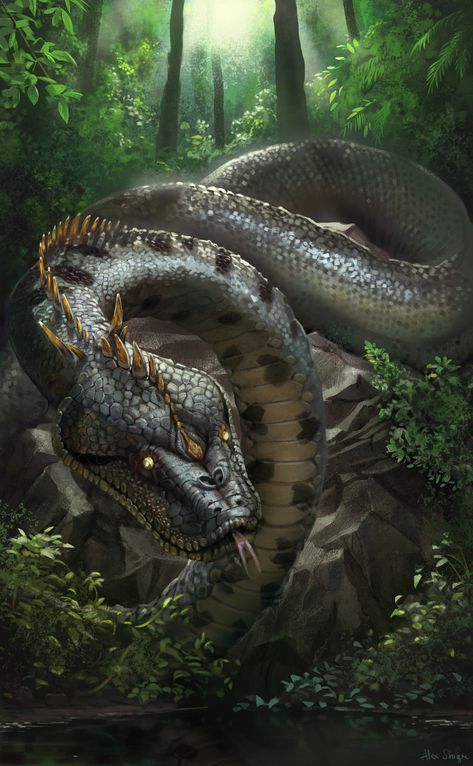 ArtStation - Yacumama Snake Monster, Giant Snake, Snake Wallpaper, Mythical Creatures Fantasy, Cute Reptiles, Snake Art, Cool Monsters, Mythical Animal, Fantasy Beasts