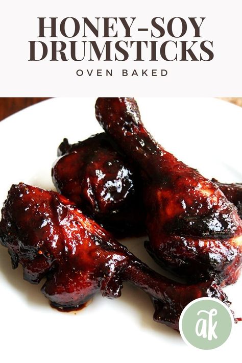 My mom's go-to cocktail party recipe, this tried and tested baked chicken drumstick recipe is a crowd pleaser with children and adults alike! #glutenfree #appetizer #chicken #weeknightdinner Honey Soy Chicken Drumsticks, Oven Baked Chicken Wings, Honey Soy Chicken, Soy Chicken, Drumstick Recipes, Chicken Drumstick Recipes, Honey Soy, Baked Chicken Wings, Oven Baked Chicken