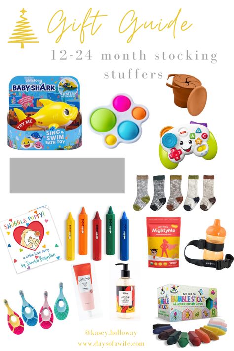 Stocking stuffer ideas for toddlers age 12-24 months or for 1-2 year olds #christmas2021 #toddlergiftguide #toddlerstockingstuffer Christmas For 18month Old, 1 Year Christmas Gifts, Stocking Stuffers For 12 Month Old, Stocking Stuffers For One Year Old, Stocking Stuffers For 1 Year, One Year Old Stocking Stuffers, Newborn Routines, One Year Old Christmas, Stocking Stuffers For Toddlers