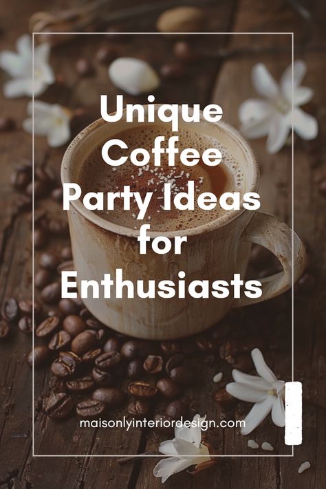 Discover unique coffee party ideas for java lovers. Explore decorations, games, and menu tips to create an unforgettable coffee-themed gathering with this informative guide. Ideal for coffee enthusiasts looking to host a memorable celebration. Barista Party Ideas, Coffee Themed Centerpieces, Coffee Bar Party Ideas, Coffee Party Ideas, Coffee Themed Party, Coffee Bar Party, Make Your Own Coffee, Wedding Shower Themes, Coffee Party