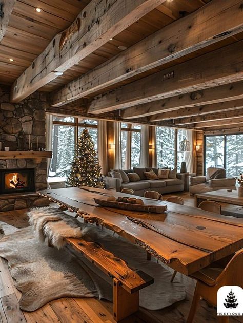 Cabin Christmas Decor, Barn Style House Plans, Dream Life House, Cabin Interiors, Rustic Home Design, Log Cabin Homes, Dream House Rooms, Fantasy House, Modern Cabin