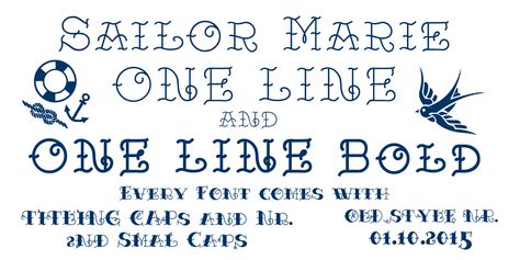 Sailor Marie - Webfont & Desktop font « MyFonts Sailor Font, Nautical Fonts, Pirate Font, Sailor Tattoo, Lettering Inspiration, Typography Lettering, Tattoo Font, Sailor Jerry, Calligraphy Lettering