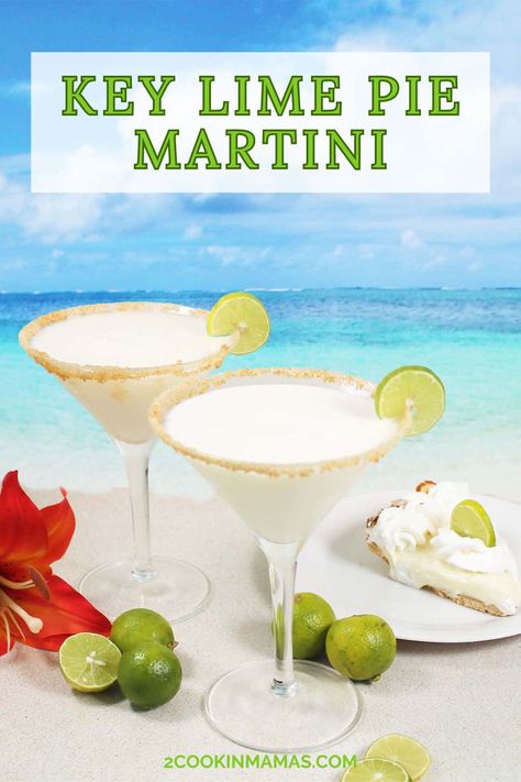 This Key Lime Pie Martini will add a touch of the Florida Keys to your favorite martini. A refreshing cocktail that brings the tartness of key limes, the richness of cream, and a sweet touch of vanilla and spice to this summertime favorite. It's like having dessert in a glass! #keylimepiemartinirecipe #keylimepiemartinilicor43 Key Lime Pie Martini, Key Lime Martini, Moonshine Cocktails, Key Limes, Creamy Cocktails, Desserts In A Glass, Key Lime Juice, Refreshing Cocktail, Slice Of Lime