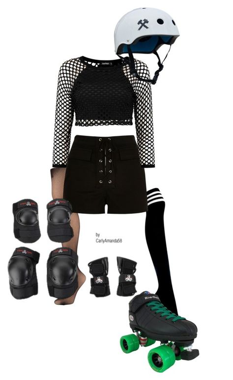 Roller Derby by carlyamanda58 on Polyvore featuring River Island, Hue, Riedell and Triple Eight Roller Derby Outfits, Roller Skates Fashion, Roller Derby Clothes, Disco Party Outfit, Derby Skates, Roller Skating Outfits, Roller Derby Girls, Skate Girl, Derby Girl