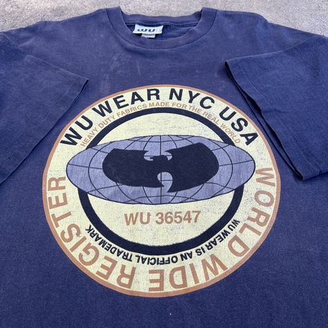 Vintage Vintage Wu Tang Clan Wu Wear Logo T-Shirt hip hop odb | Grailed Hip Hop Graphics, Wu Wear 90s, Wu Tang T Shirt, Wu Tang Clan Logo, Wu Wear, Hip Hop Tee, Vintage Hip Hop, Wu Tang Clan, Wu Tang