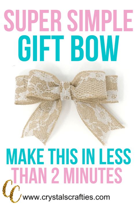 How To Make A Bow Around A Jar, Package Bows Diy Simple, Simple Bows For Presents, Making Gift Bows Out Of Ribbon, Making A Simple Bow, How To Make Simple Bow, How To Make Small Bows, Gift Bows Diy Ribbon Easy, How To Make A Simple Bow