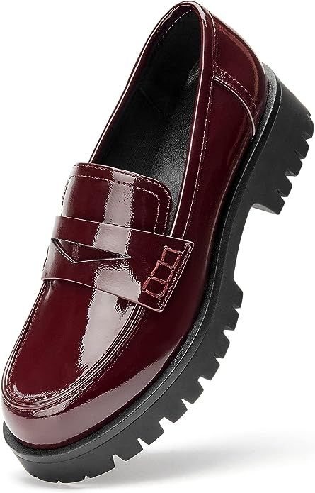 Platform Loafers for Women Chunky Heel Penny Loafers Shoes Comfort Slip On Work Shoes Fashion Dress Shoes Chunky Heeled Loafers, Womens Chunky Heels, Chunky Shoes, Casual Dress Shoes, Platform Loafers, Loafers Shoes, Women's Loafers, Heeled Loafers, Penny Loafers