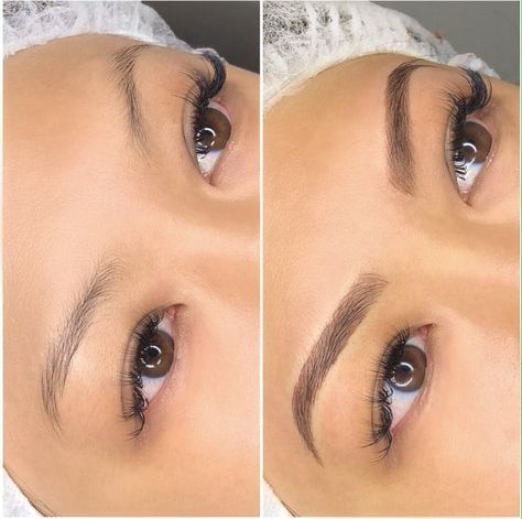 Ombre Tattoo Eyebrows, Hybrid Brows Before And After, Eyebrow Tattoo Before And After, Hybrid Eyebrows, Microblading Inspiration, Eyebrow Tattoo Ideas, Combo Brows Microblading, Hybrid Brows, Microshading Eyebrows