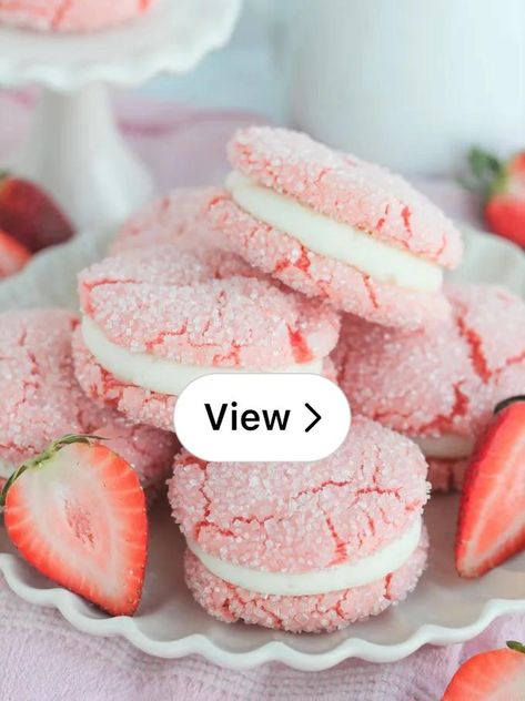 Lemon8 · Soft Strawberry Cake Mix Sandwich Cookies · @Rubi Strawberry Cake Mix Cookies, Cake Mix Brownies, Fruit Cake Cookies, Strawberry Treats, Strawberry Cake Mix, Cake Mix Cookies, Brownie Mix, Sandwich Cookies, Shortbread Cookies