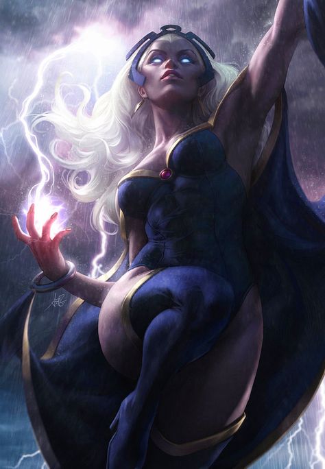 Marvel Comic Book Artwork • Storm By Stanley "Artgerm" Lau. Follow us for more awesome comic art, or check out our online store www.7ate9comics.com Stanley Lau, Miss Hulk, Xman Marvel, Storm Marvel, Storm Art, Arte Dc Comics, Comics Girls, Marvel Comics Art, Marvel Girls