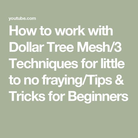 How to work with Dollar Tree Mesh/3 Techniques for little to no fraying/Tips & Tricks for Beginners Diy Wreath Bow, Burlap Wreath Diy, Cross Wreath, Christmas Mesh Wreaths, Wreath Diy, How To Work, Deco Mesh Wreaths, Tips Tricks, Mesh Wreaths