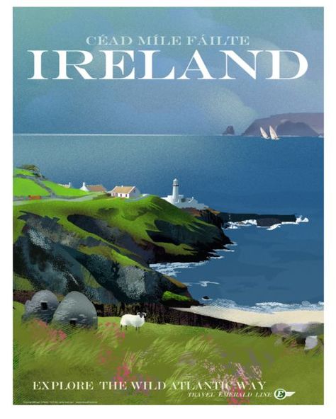 Un roadtrip en Irlande... Wild Atlantic Way, Retro Travel Poster, Voyage Europe, Destination Voyage, Ireland Travel, Travel Alone, Train Travel, Pics Art, Vintage Travel Posters