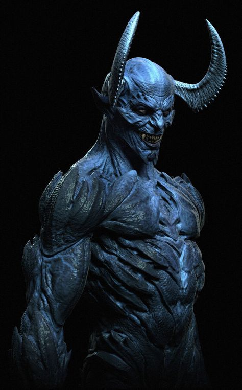 ArtStation - BLUE DEVIL Designs for Swampthing, Jerad Marantz Scary Demon, Demon Pictures, Arte Nerd, Fantasy Demon, Art Noir, Ange Demon, San Michele, Monster Concept Art, Demon Art