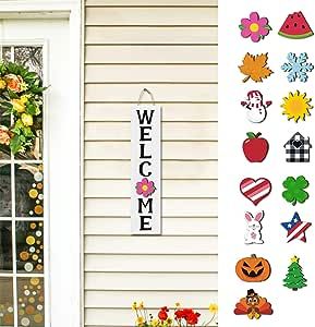 Fancy Logo, Greeting Sign, Vertical Doors, Porch Pumpkins, Farmhouse Porch, Wooden Pumpkins, Tabletop Christmas Tree, Entrance Porch, Home Decoration Ideas