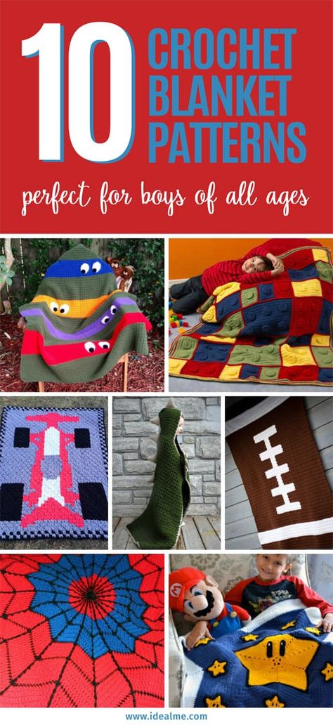 Toddler Boy Crochet Blanket, Teen Boy Crochet Blanket, Crochet Kids Blanket Patterns Free, Baby Boy Afghan Crochet Patterns Free, Crochet Blankets For Boys, Crochet Projects For Boys, Crochet Blanket For Boys, Kids Crochet Blanket, Crochet Gifts For Boys